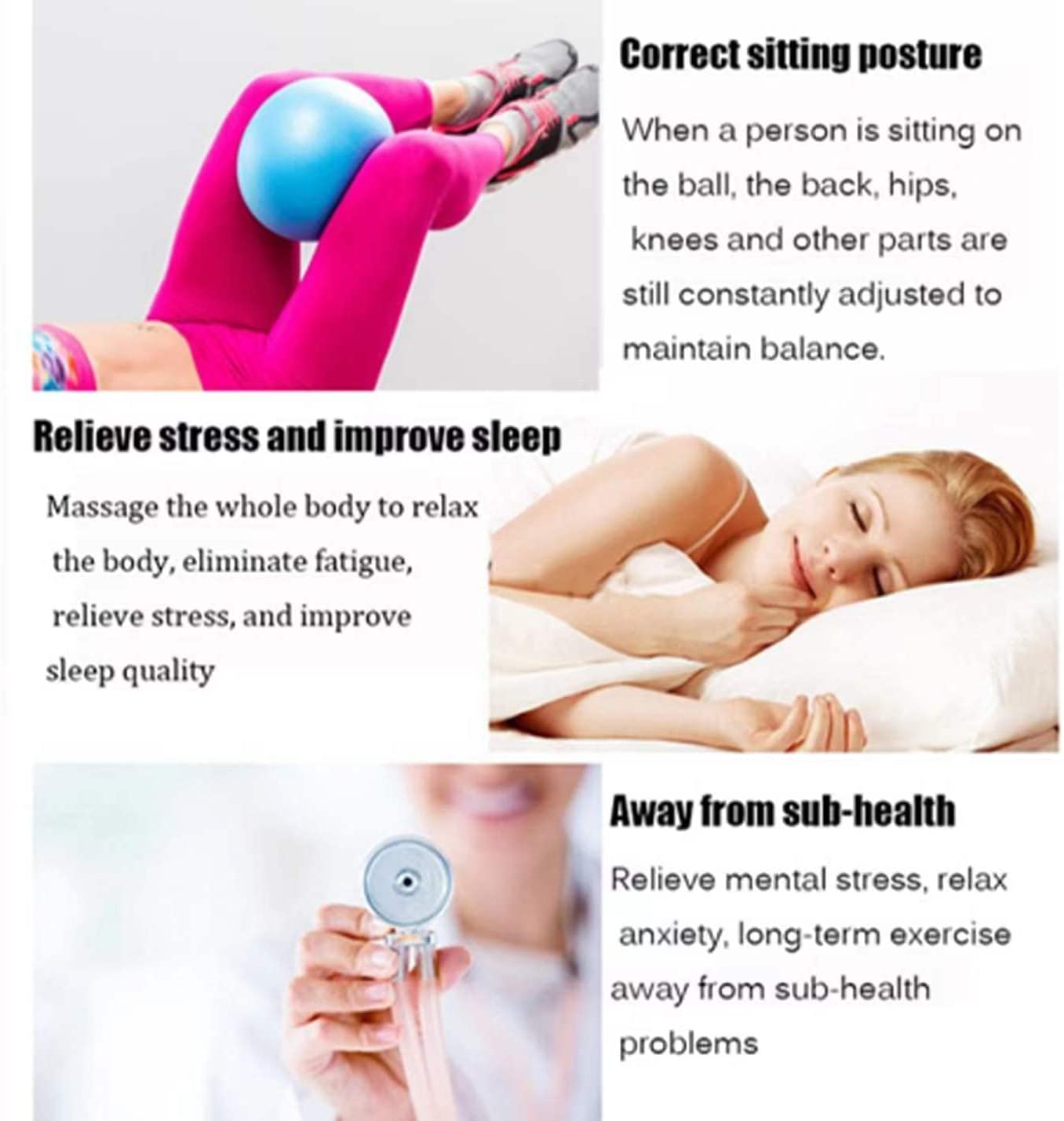 HCFGUS 9 Inch Mini Exercise Pilates Yoga Ball, Stability Ball for Yoga, Barre, Training and Physical Therapy- Improves Balance with Inflate Pump(Black)