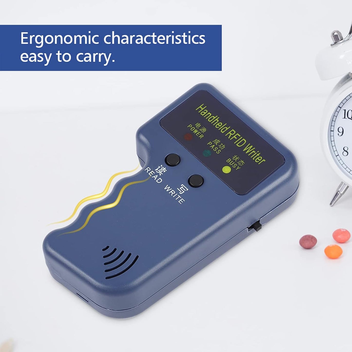 Locadence 125khz EM4100 RFID Reader Writer, Portable Handheld RFID ID Card Copier Reader Writer Duplicator