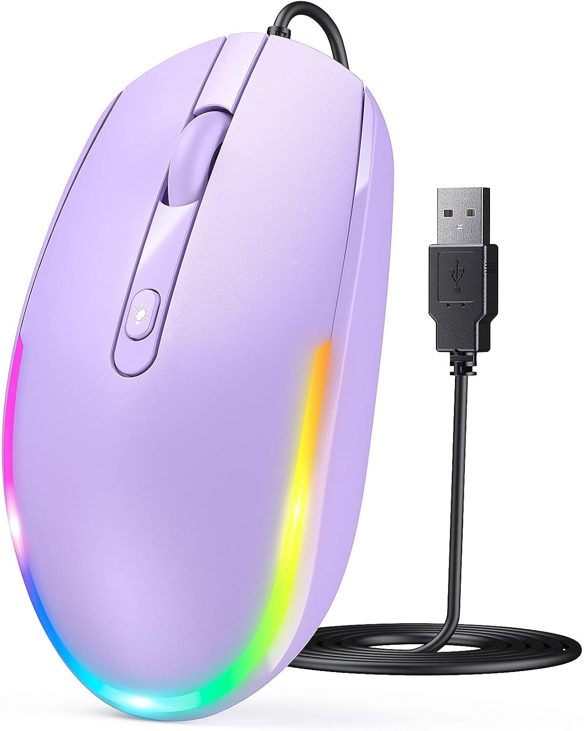 seenda Wired Mouse - USB Computer Mice Wired with RGB Backlit Optical LED Mouse with Attached USB Cord for Laptops