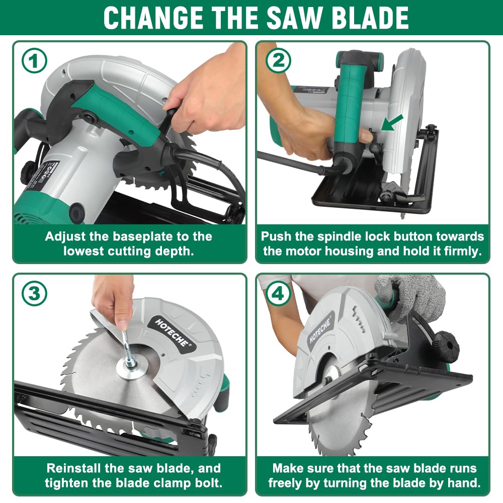 Hoteche 10-Inch Compact Portable Table Saw with Saw Blade for Desktop Use