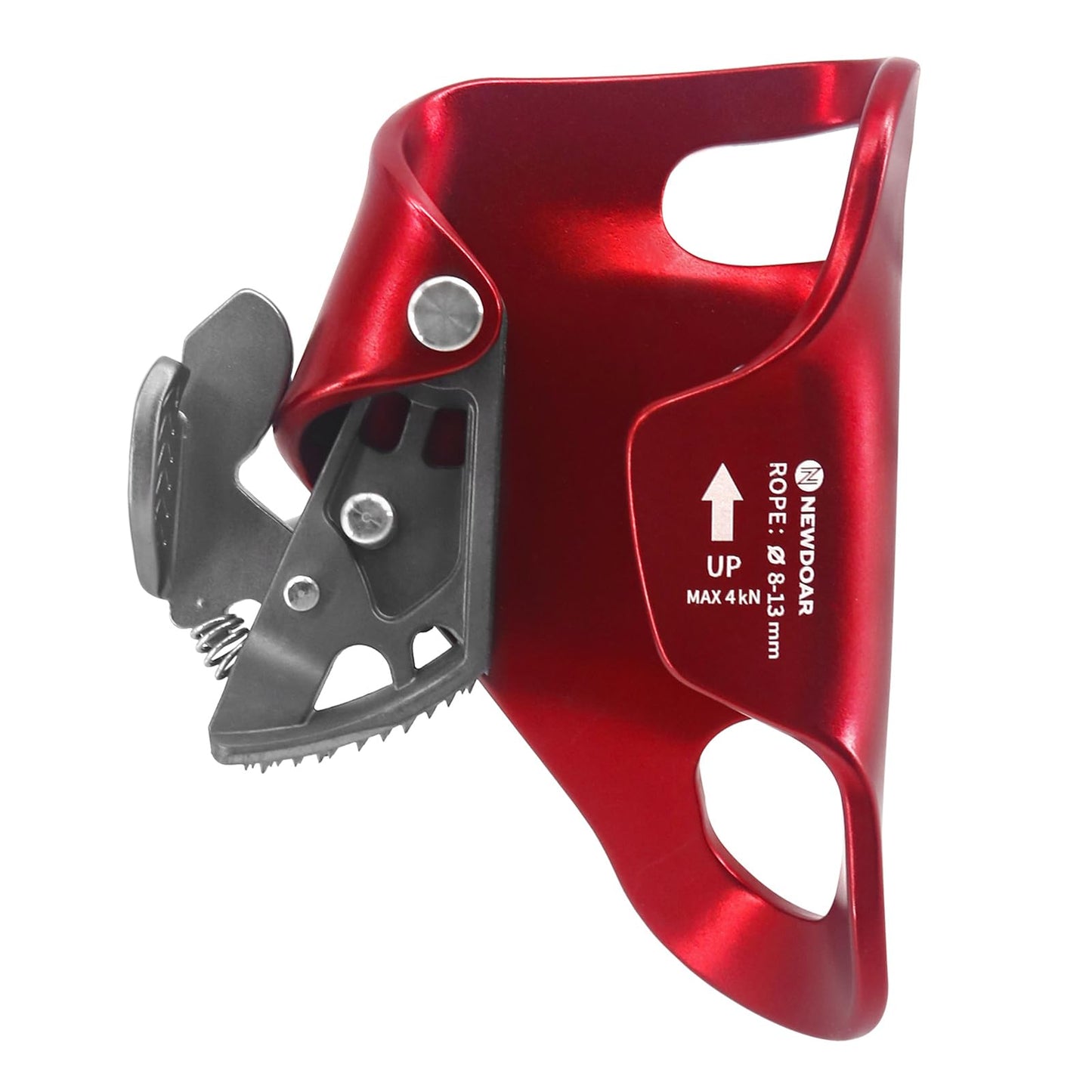NewDoar Rock Climbing Chest Ascender Abdominal for Vertical Climbing - CE Certified Rope Clamp for 813MM Rope (Red)