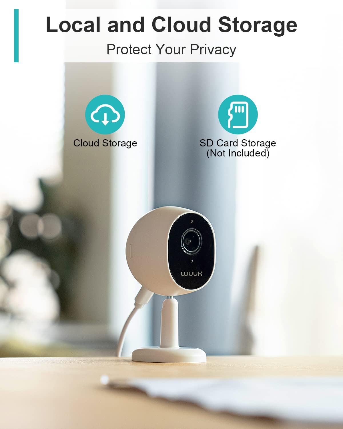 WUUK 4MP 24/7 2-Way Indoor Security Camera, WiFi Camera Indoor Baby Monitor, Pet Camera w/Motion & Human Detection