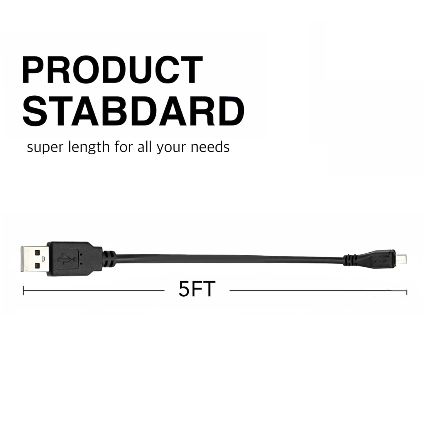 KKPOERT V4.0 (5FT Replacement Micro USB Data Power Charger Charging Cable Compatible with Old Version Doss SoundBox