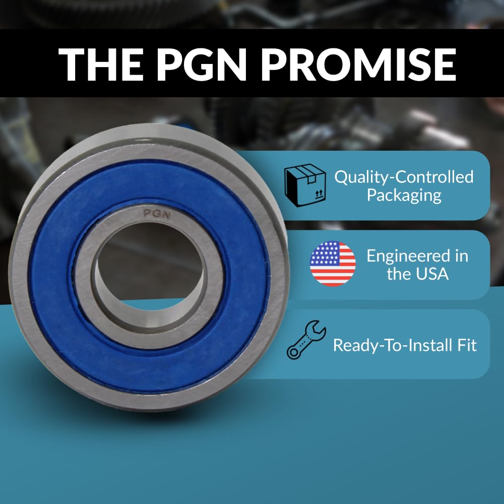 PGN (10 Pack) 6206-2RS Bearing - Lubricated Chrome Steel Sealed Ball Bearing - 30x62x16mm Bearings with Rubber Seal & High RPM Support