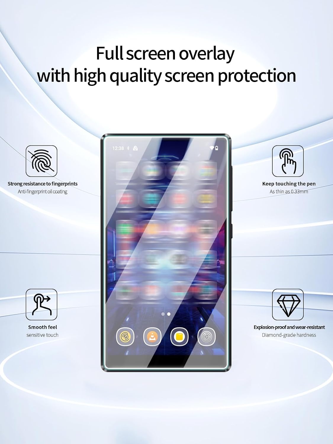 UYRUREL X56 5" MP3 3 Pack Screen Protector for MECHEN Player, High-definition Scratch Resistant Film,HD Clear,Bubble