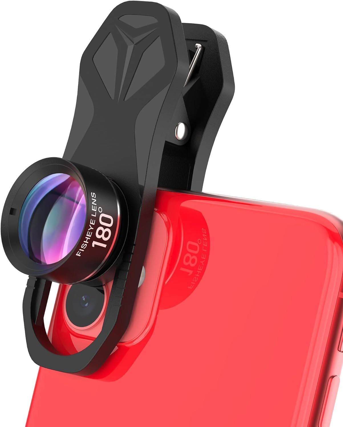 ALILUSSO 180 fisheye Lens for iPhone Samsung Google Android Smartphone,with Clip,Cell Phone Lens,anamorphic Lens,Funny