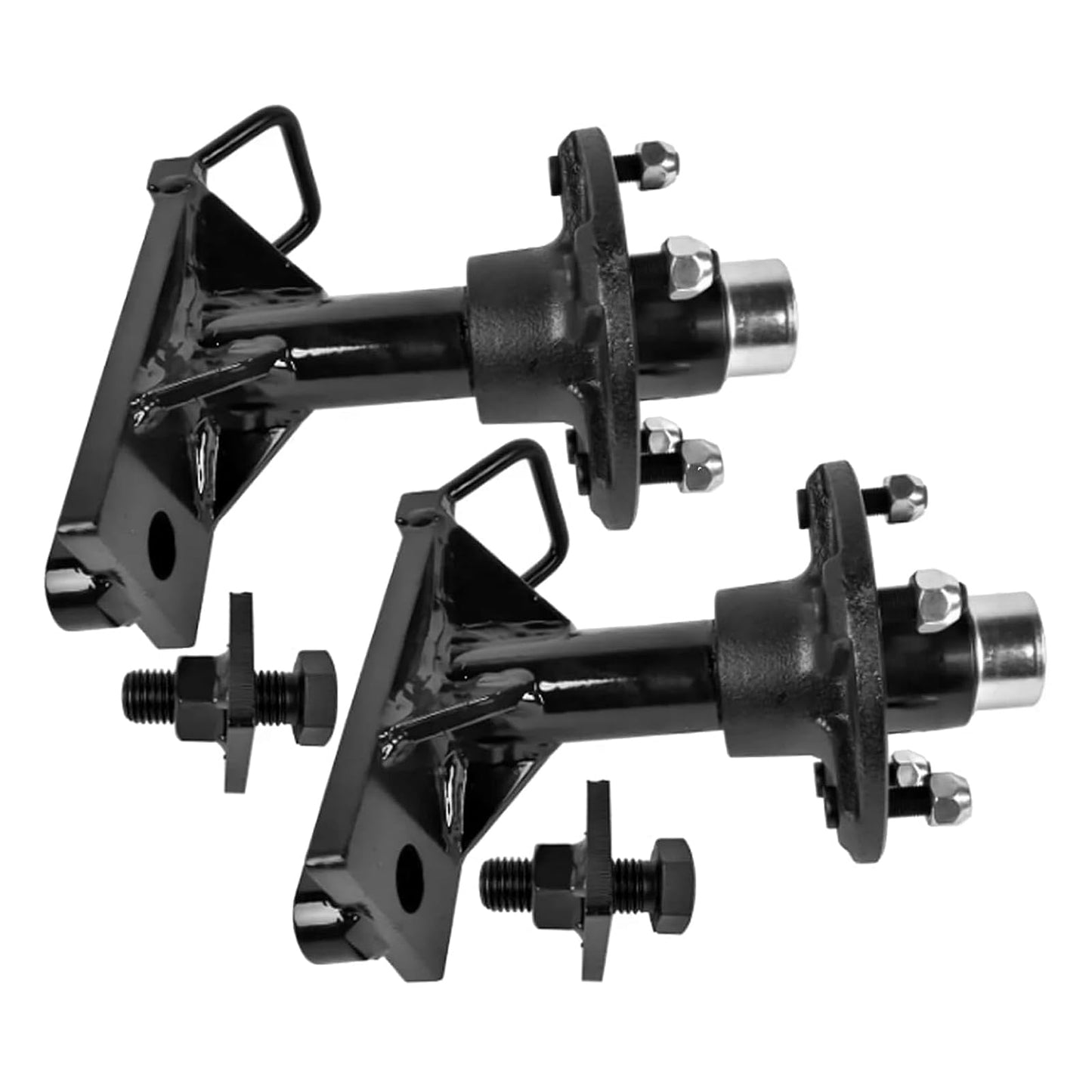 Flynsu (2-Pack) 9000 lbs Shipping Container Wheels 5-Lug 5.5" Hubs, Heavy-Duty Shipping Container Axle Spindle Kit, Moves 20-40ft Containers