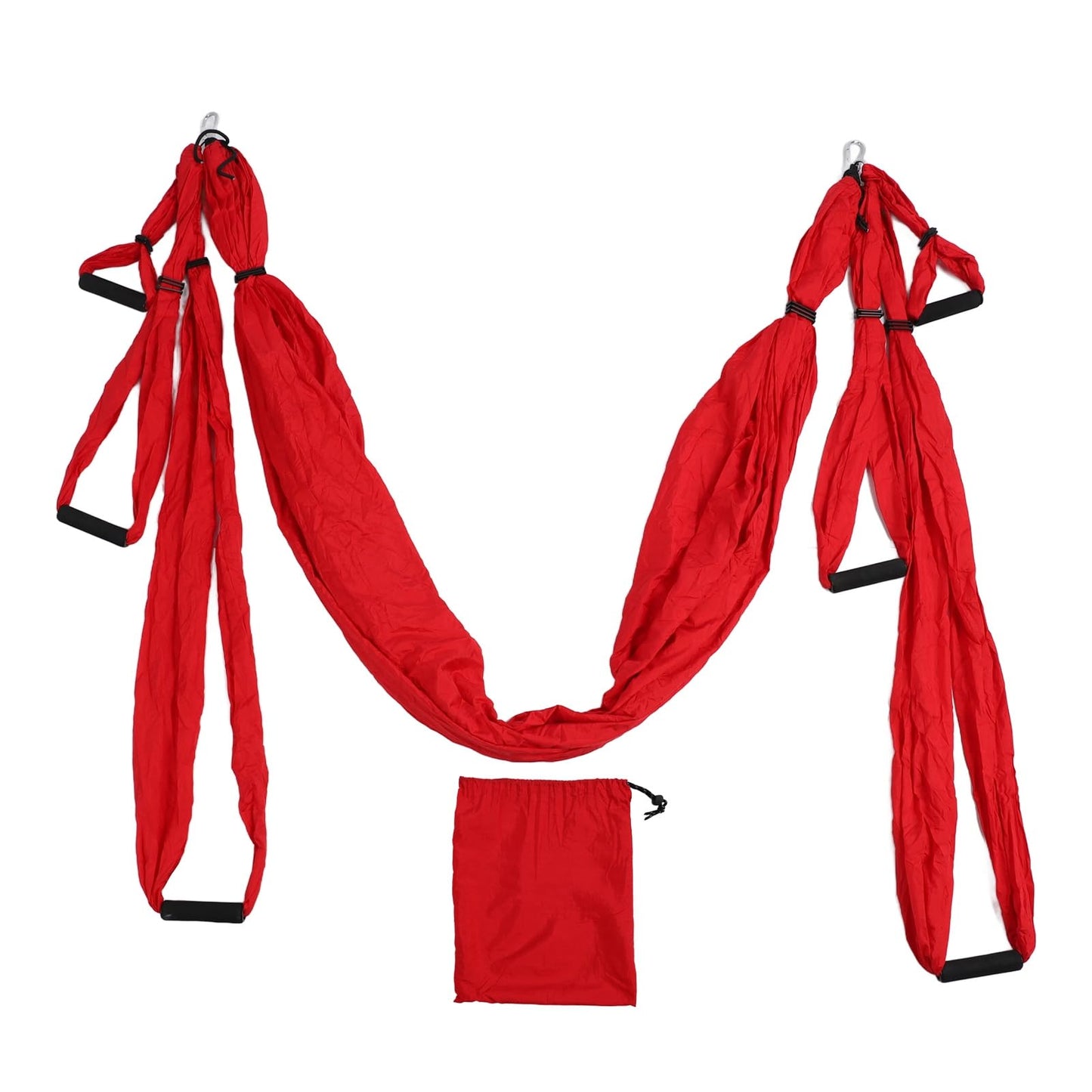 Aerial Yoga Swing Set Adjustable Increase Flexibility Yoga Hammock Yoga Inversion Tool Anti Yoga Sling Suspension Flying Trapeze for Physical Exercise (Red)