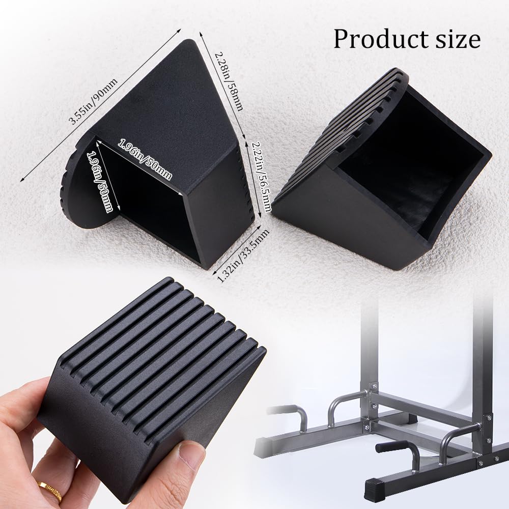 Comidox 4Pcs Premium Plastic Fitness Equipment End Caps Slip-Resistant Square Tube Sleeve Replacement Caps for Gym Equipment Office Furniture Storage Racks Protection