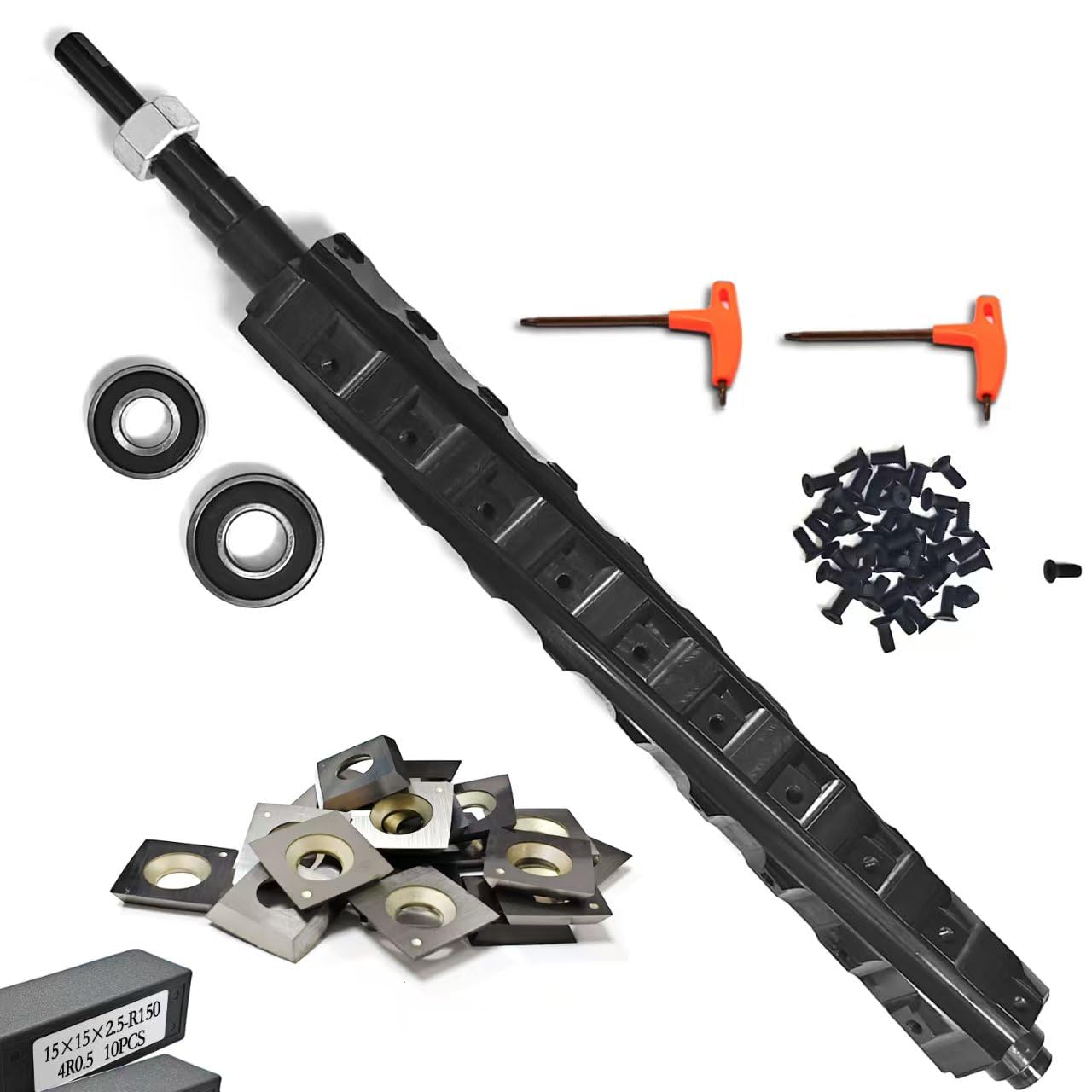 13” Spiral Cutterhead for Ridgid R4331 Thickness Planer 13 Inch Helical Spiral Cutter Head for Woodworking Planers, 4 Rows 45 Pieces Reversible Carbide Inserts