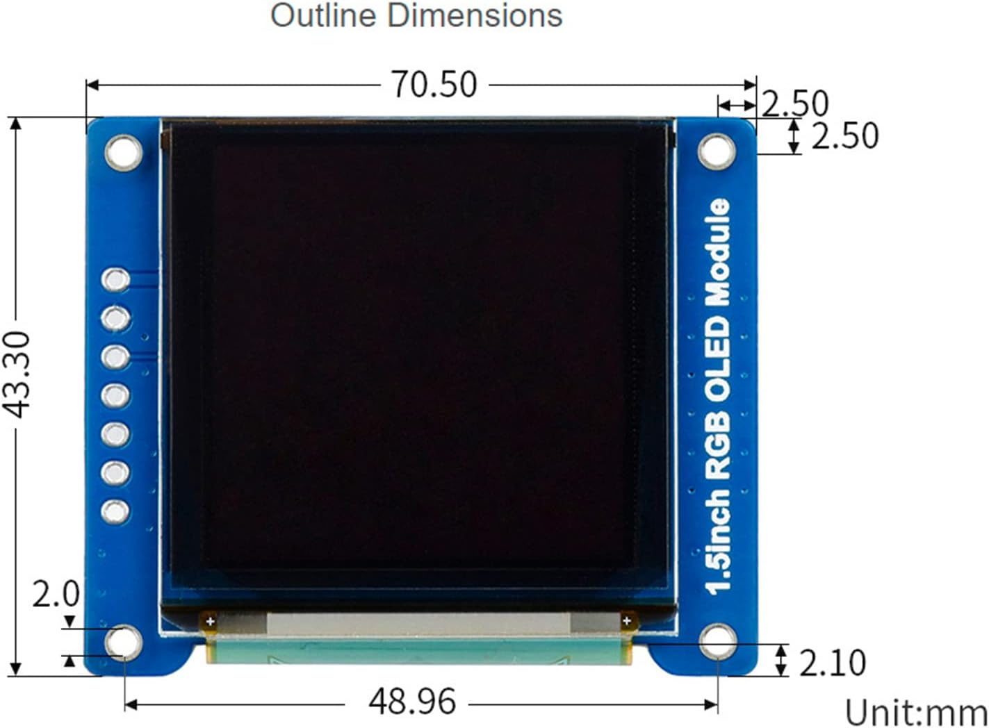 waveshare 1.5inch 128x128 16-bit (65K STM32 RGB OLED Display Module, Pixels High Color Colors) SPI Interface Compatible