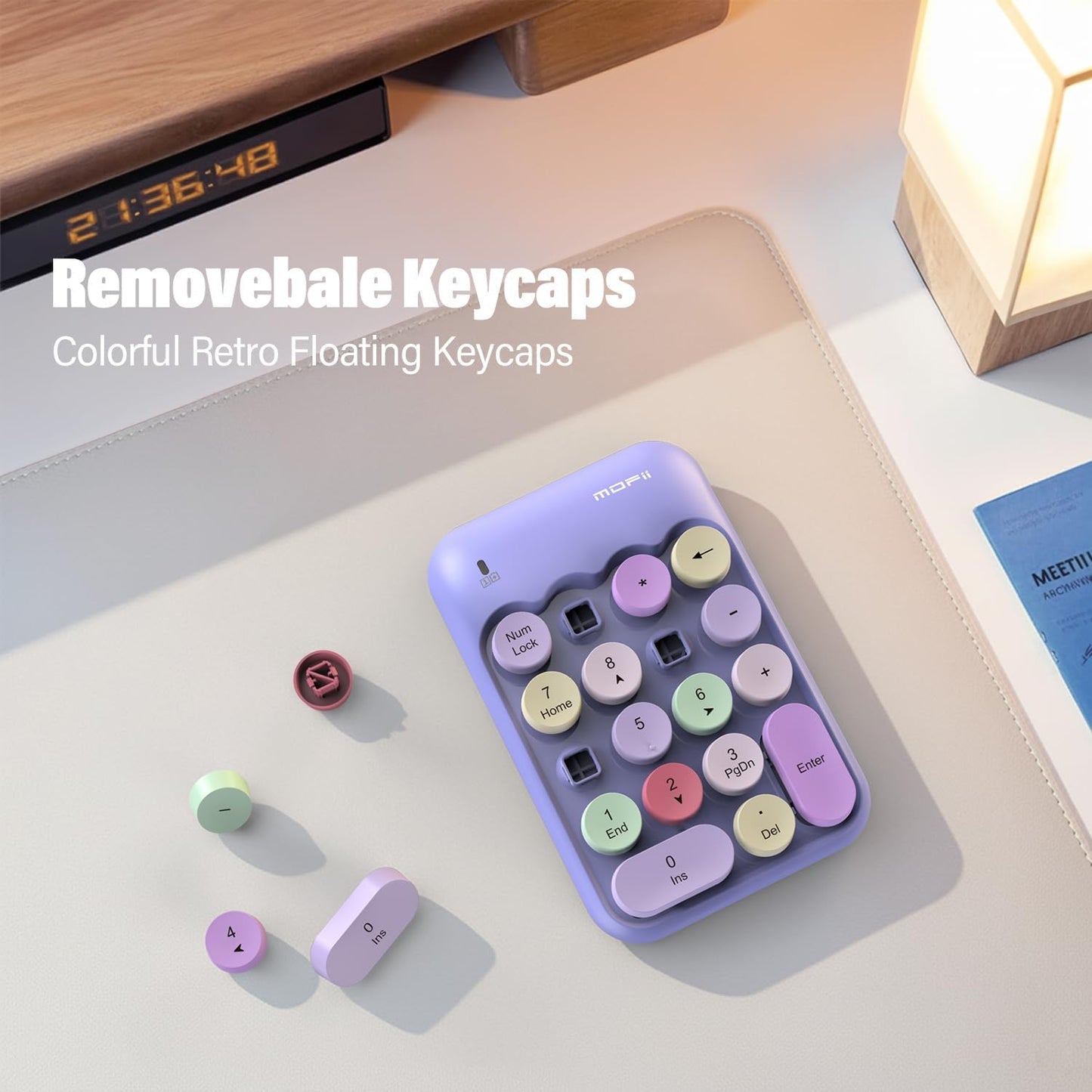 MOFII 18 2.4 10-Key Accounting Cute Colorful Wireless Number Pad - Keys, Portable GHz with Stable Wireless
