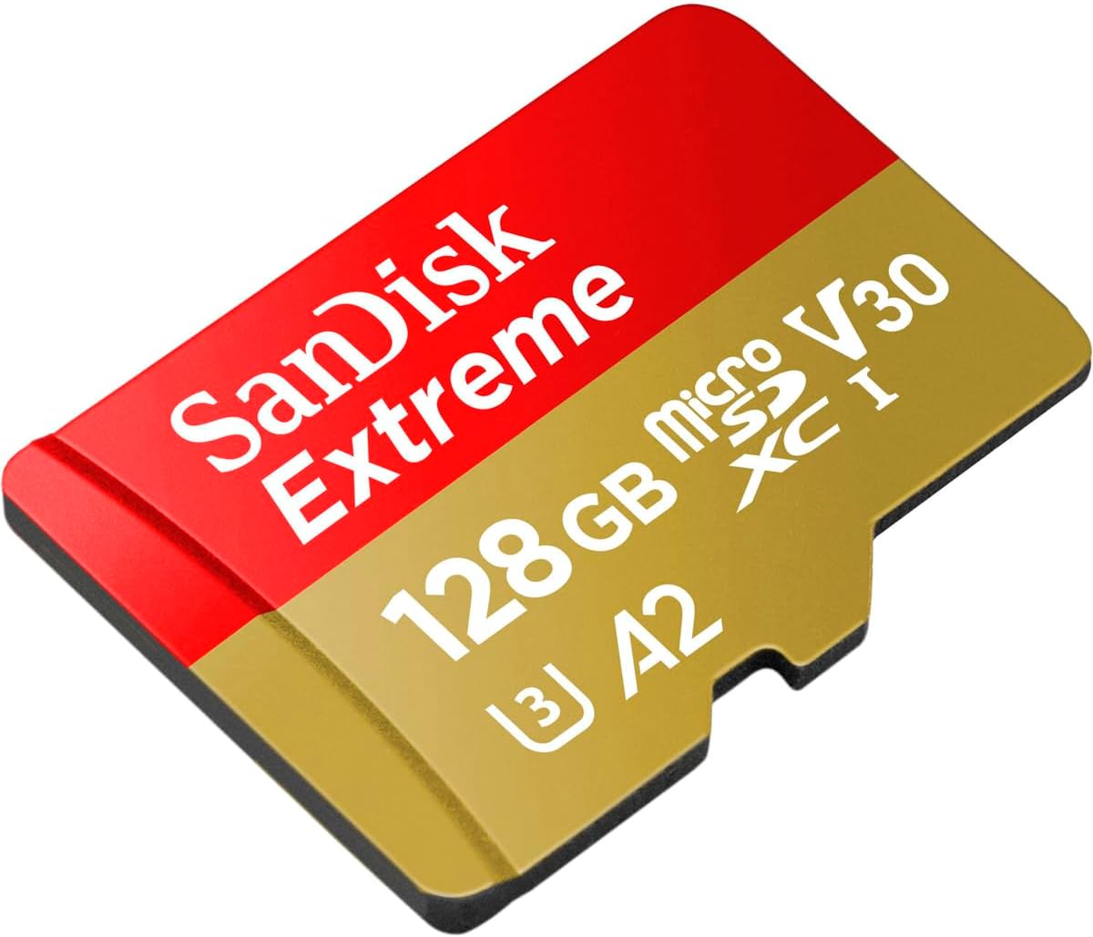 Sandisk 128GB 245MB/s 120MB/s 5.3K 4K SDSQXH9-128G-GZ6MA Extreme microSD UHS-I Card - Up to Read Speed and Write Speed
