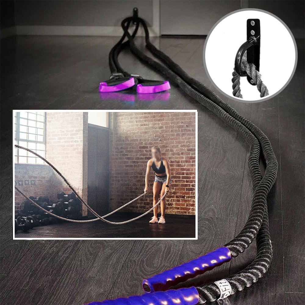 CHICBI Battle Rope Wall Mount Kit, Gym Rope Holder Hanging and Storage Hook,Heavy Duty Body Weight Strength Training Bracket, Yoga Swings Ceiling Mount Anchor