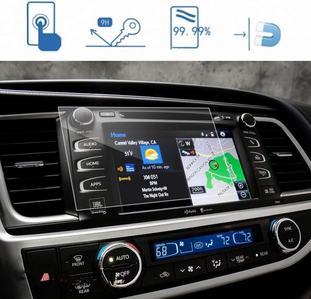 2014-2019 8 Inch, 9H LFOTPP Car Navigation Screen Protector for Highlandre LE Plus XLE Entune Tempered Glass Hardness