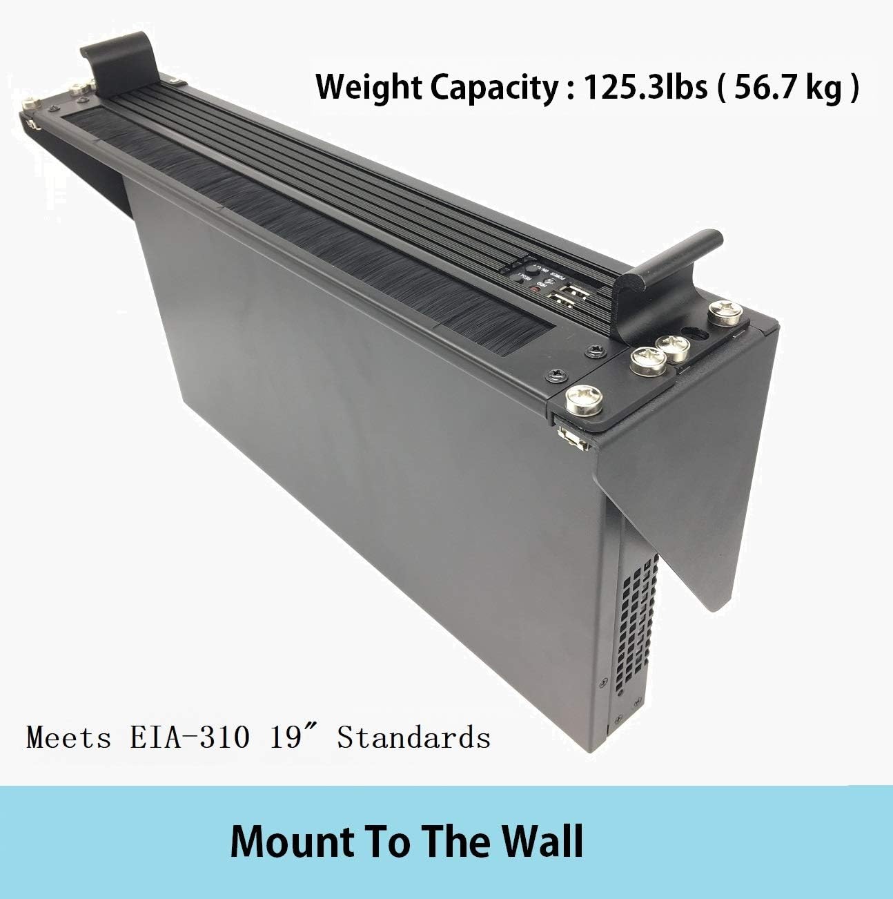 JINGCHENGMEI 19 Inch 2U 125 lb (1) Heavy Duty Vertical Wall Mountable Rack and Wall Mountable Server Rack