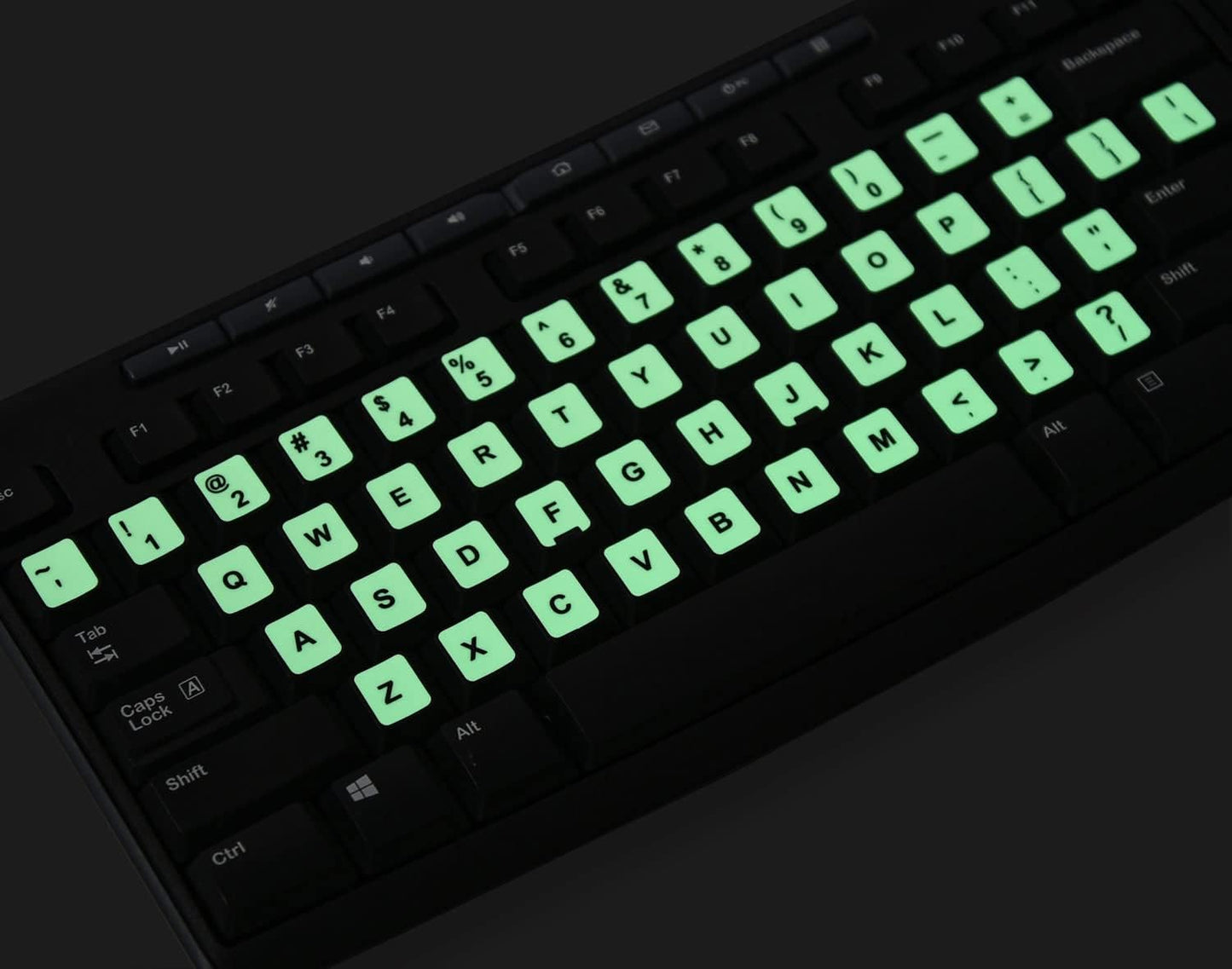 CaseBuy 2PCS Pack Universal English Keyboard Stickers Glow in The Dark, Keyboard Letters Stickers for Computer Laptop