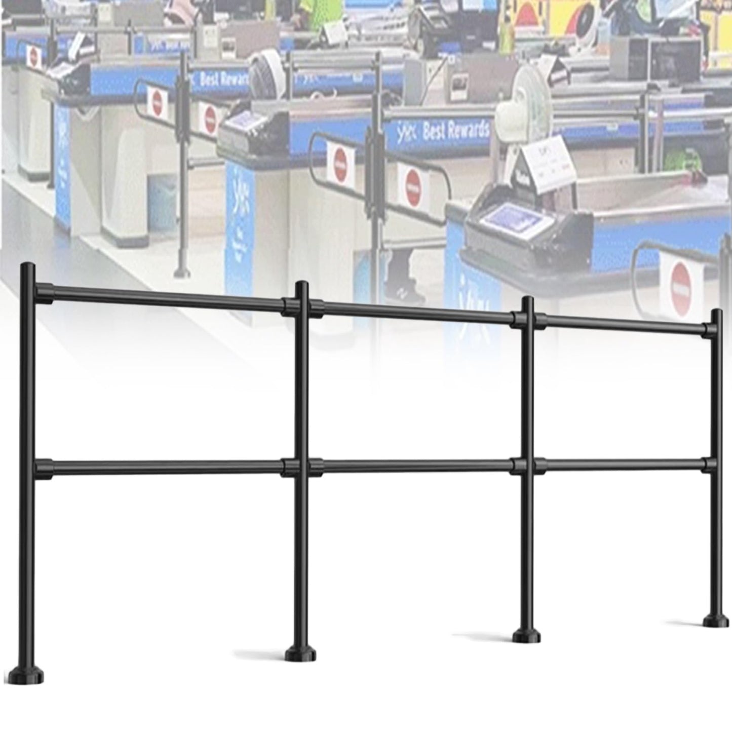 JIIPOREGJ Stainless Steel Supermarket Cashier Counter Safety Gatespring-Loaded Automatic Swing Door for Librarysmall 1-Way Pedestrian Access.Black-300X100Cmx6.3Cm