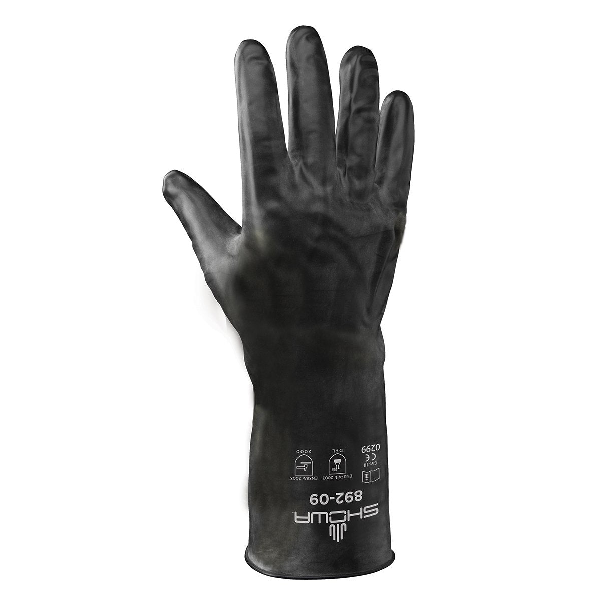SHOWA 892 Viton Over Butyl Chemical Resistant Safety Glove, Unlined, 12 mil Thick, 12" Length, Small (1 Pair)