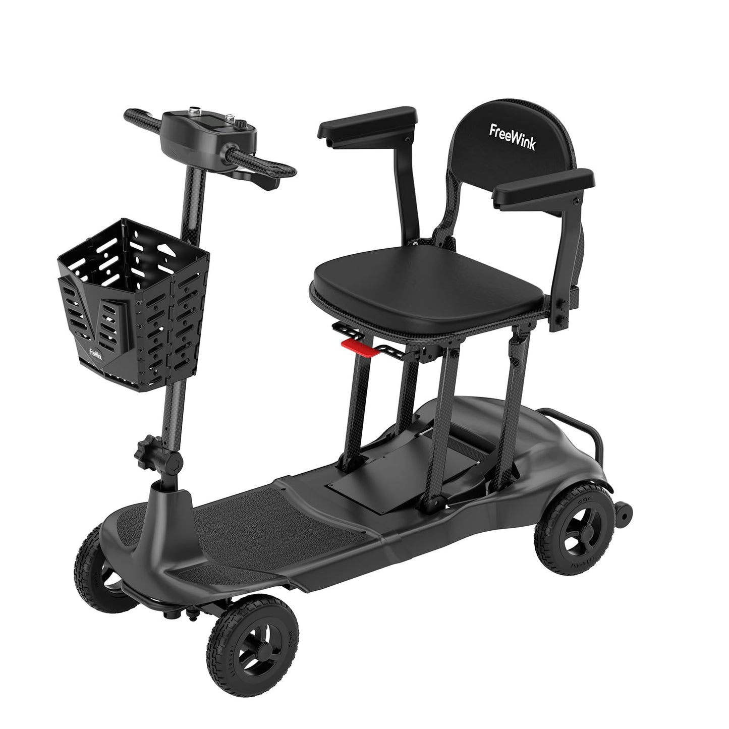Mobility Scooters for Adults & Seniors - Ultra Lightweight 27.5 lbs Carbon Fiber Folding Electric Scooter - Airlines Approved All-Terrain Portable Scooter with Basket and Charger Included-Carbon Black