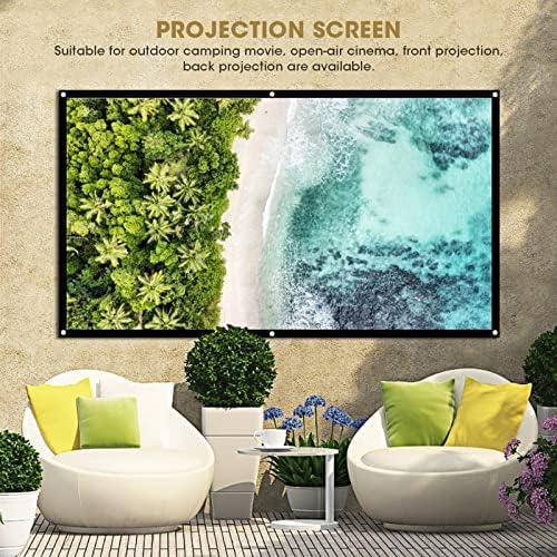 Yosoo Health Gear Screen,40 Inch 16:9 1.4-2.3m Portable Projector Thicken White Polyester Foldable Non-Crease for Home