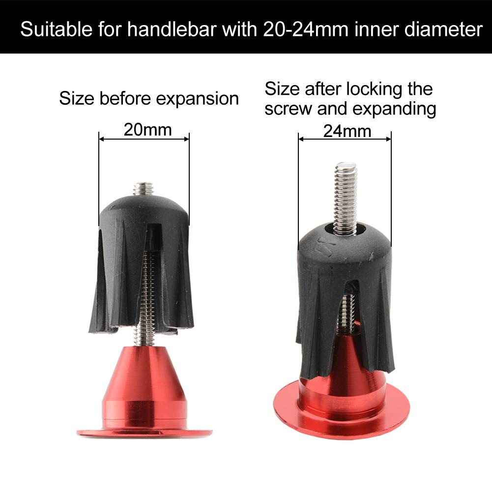 TOPCABIN Bicycle Grips,Double Lock on Locking Bicycle Handlebar Grips Rubber Comfortable Bike Grips for Mountain BMX ((Aluminum Lock Plug) Red 1 Pair)
