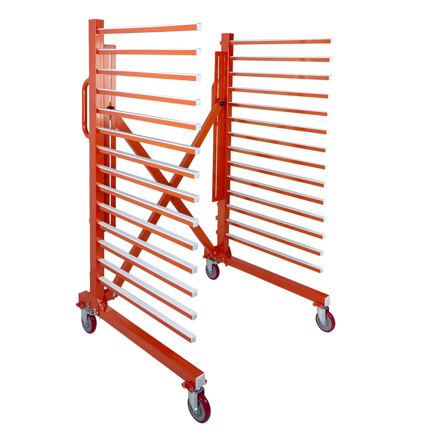 Heicofer 15-Tier Heavy Duty Paint Drying Rack with Locking Wheels, Adjustable Width 12"-58", 110 lbs Per Shelf, Metal Cabinet Door Drying Rack for Spray Booth, Workshop, Factory