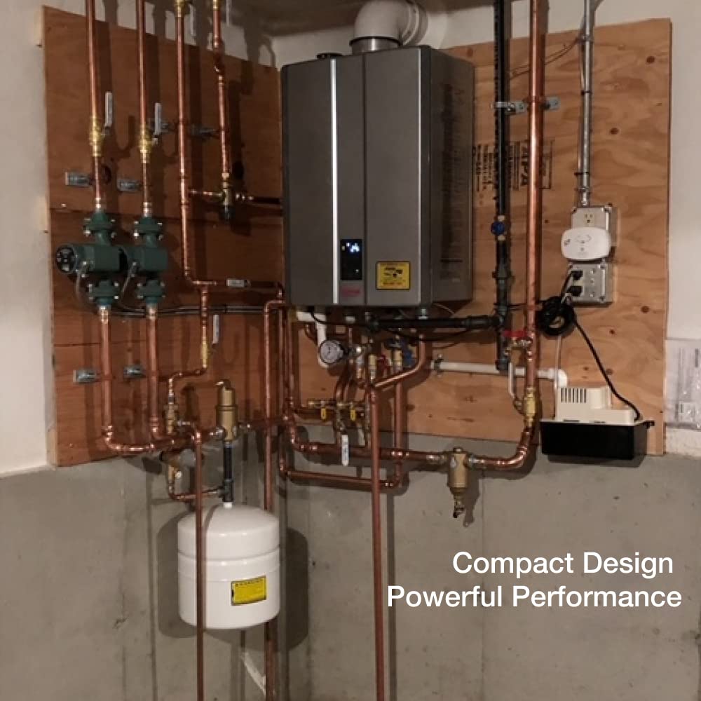 Rinnai i150SN Condensing Gas Boiler, Whole Home Natural Gas Heater with Space-Saving Design and Smart Features, (150K BTU)