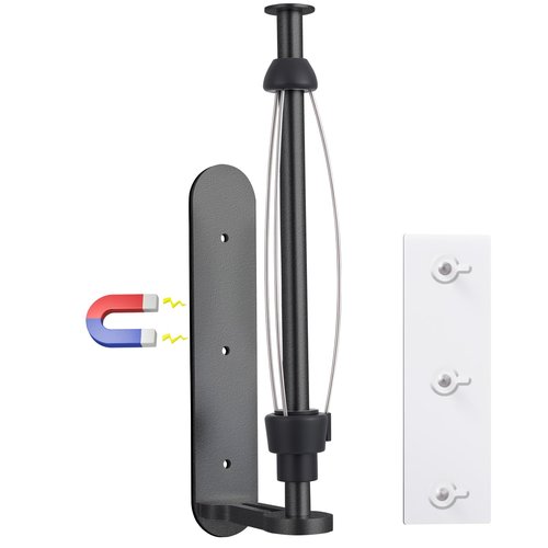 Magnetic Paper Towel Holder for Fridge-Great Adhesive Magnetic,One Hand Operable Paper Towel Holder,No Drill Wall Mount Hanging for Garage RV Kitchen (Black)