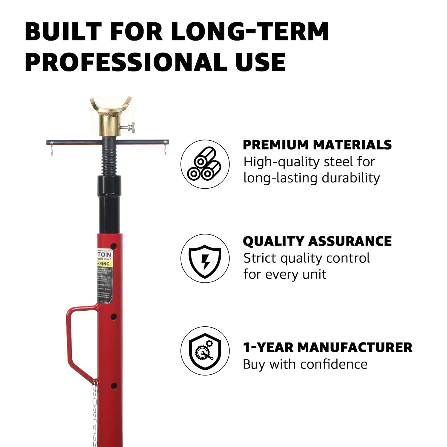 BESTOOL 1.5-Ton (3000Ibs) Underhoist Support Stand with Handle, Adjustable Height 30.7'' to 70.8'', Multi-Functional Topped Adapter, Easy Switching, Supporting Vehicle Components（US Patented）