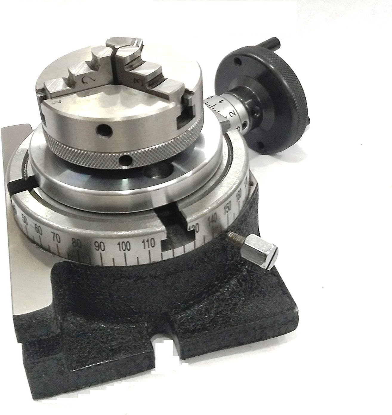 Buyohlic 4"/ 100 mm Regular Rotary Milling Table With Small Chucks with 65 mm 3 Jaws Self Centering Chuck