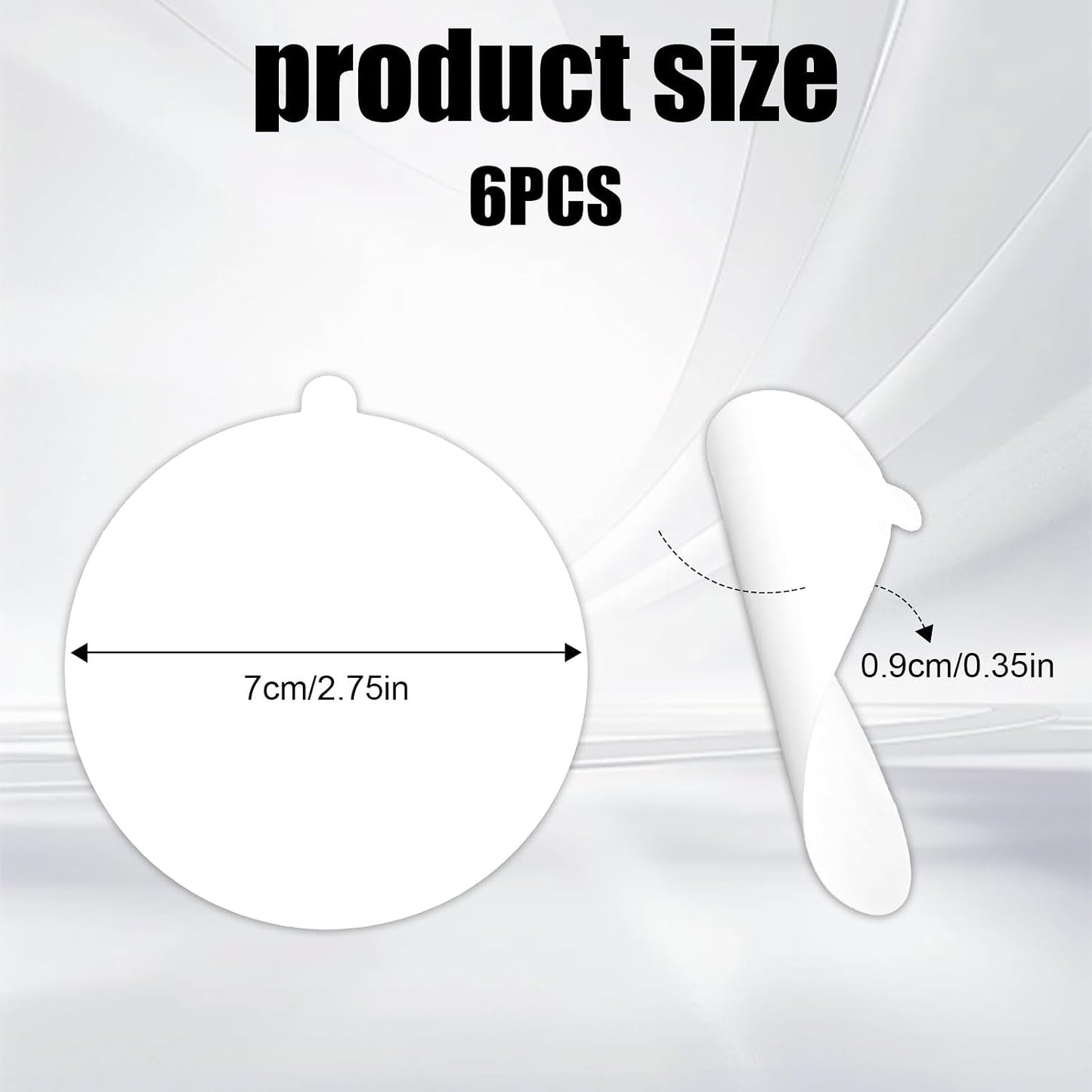 AHQiZFX 70mm/2.73" 6PCS Universal Sticky Gel Mounting Tape Replacement for Suction Cup, Double Sided Sticky Pads