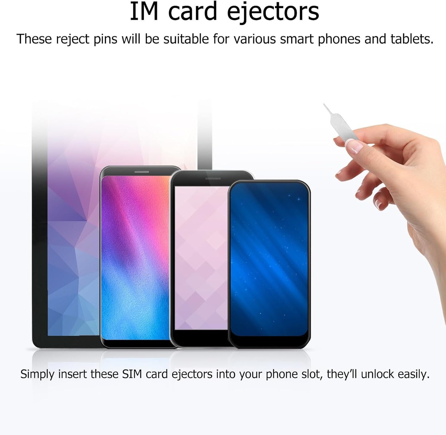 100 DOITOOL Pcs Sim Opening Needles and Sim Removal Tools for Cell Phones and Tablets Steel Eject Pins with Portable