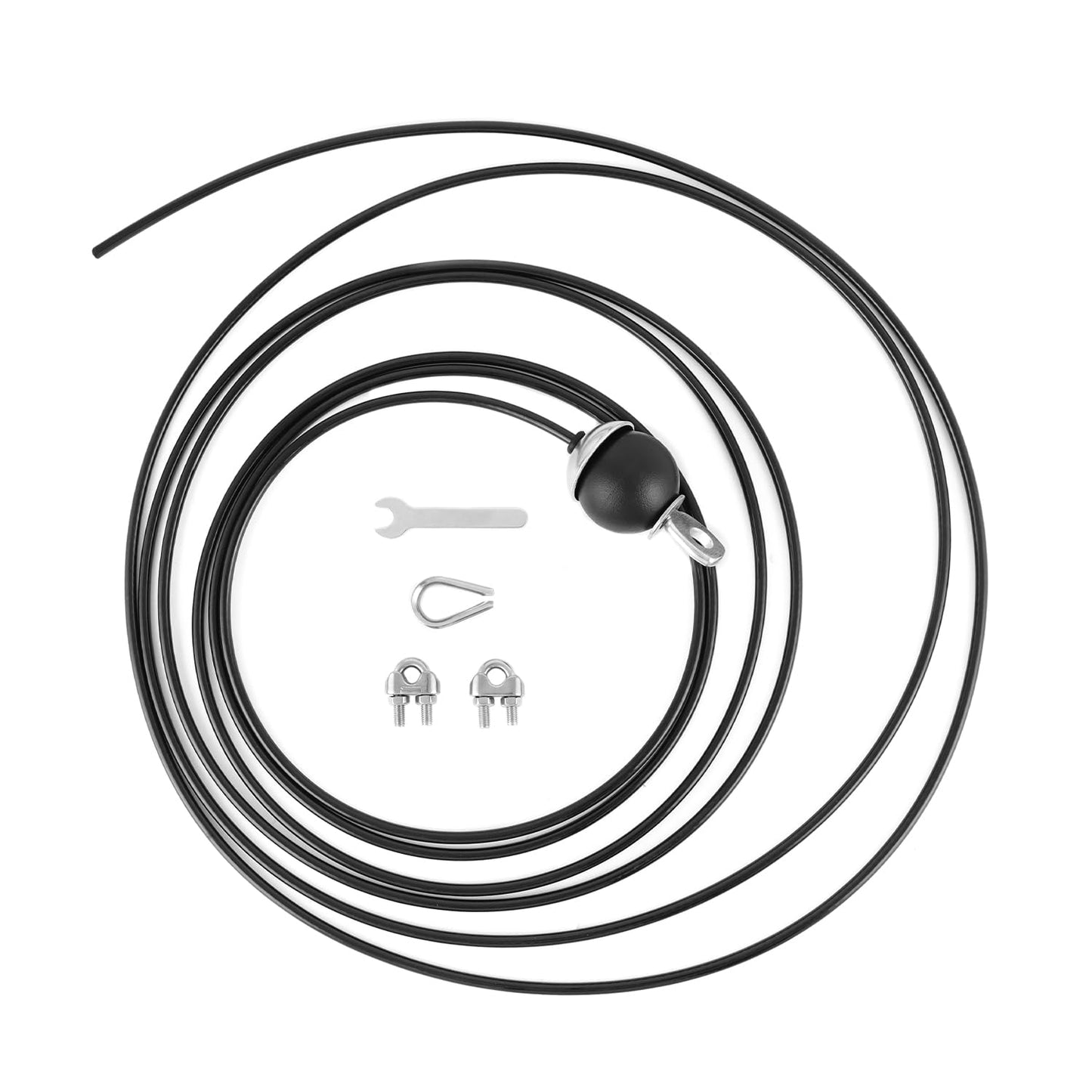 QWORK Fitness Pulley Cable 197 Inch - Adjustable Home Gym Cable Pulley System Replacement, 500lb Capacity Steel Wire Rope for Pulley Machine Accessories
