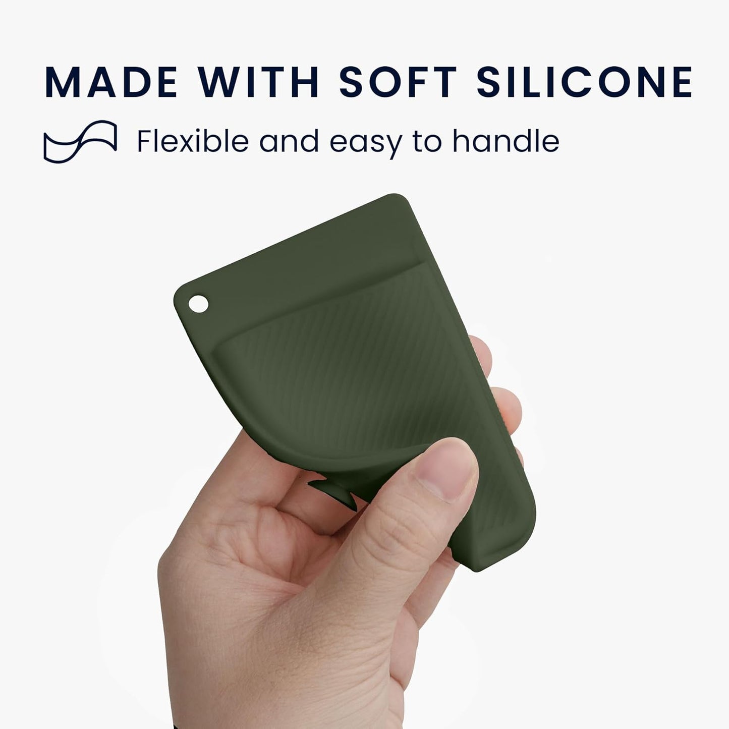 kwmobile Dark Green Silicone Cover for PLAUD Note AI Voice Recorder with Suction Cup Mount