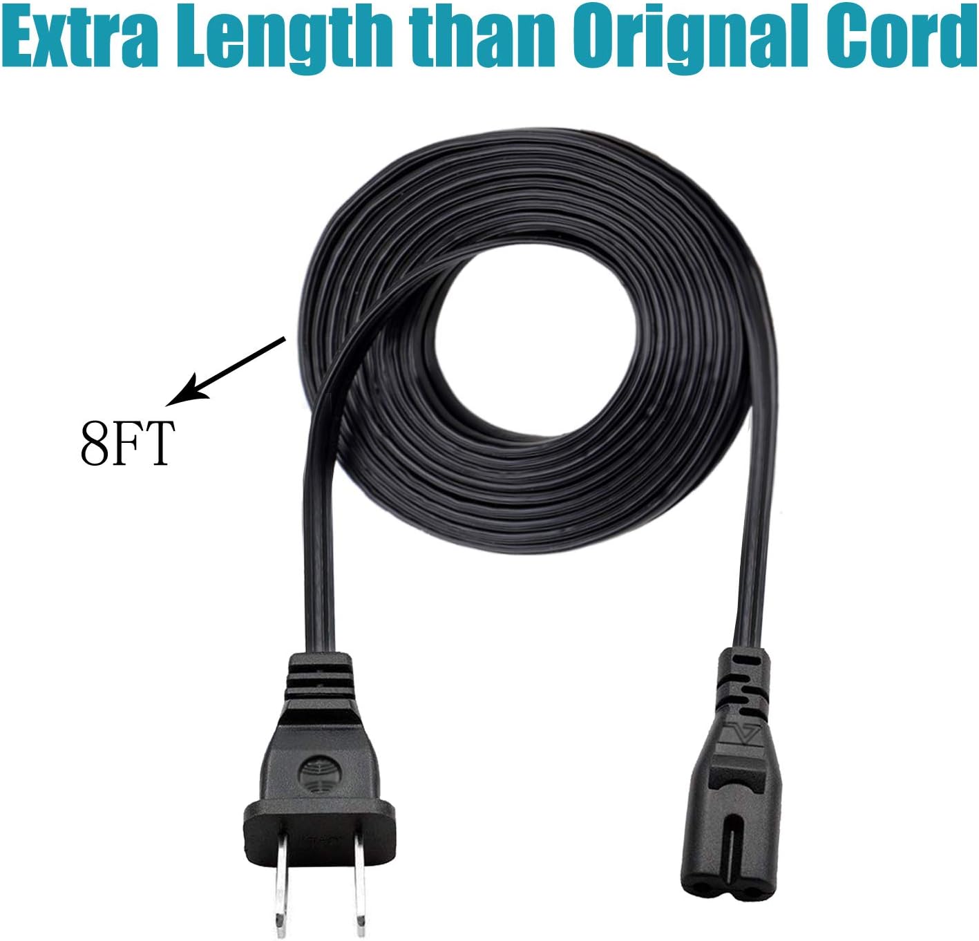 Saireed E3.5 Monitor,E4.5 8ft 2 C7 Power Cord Replacement for Presonus Eris Studio Active Studio Monitor Prong AC IEC