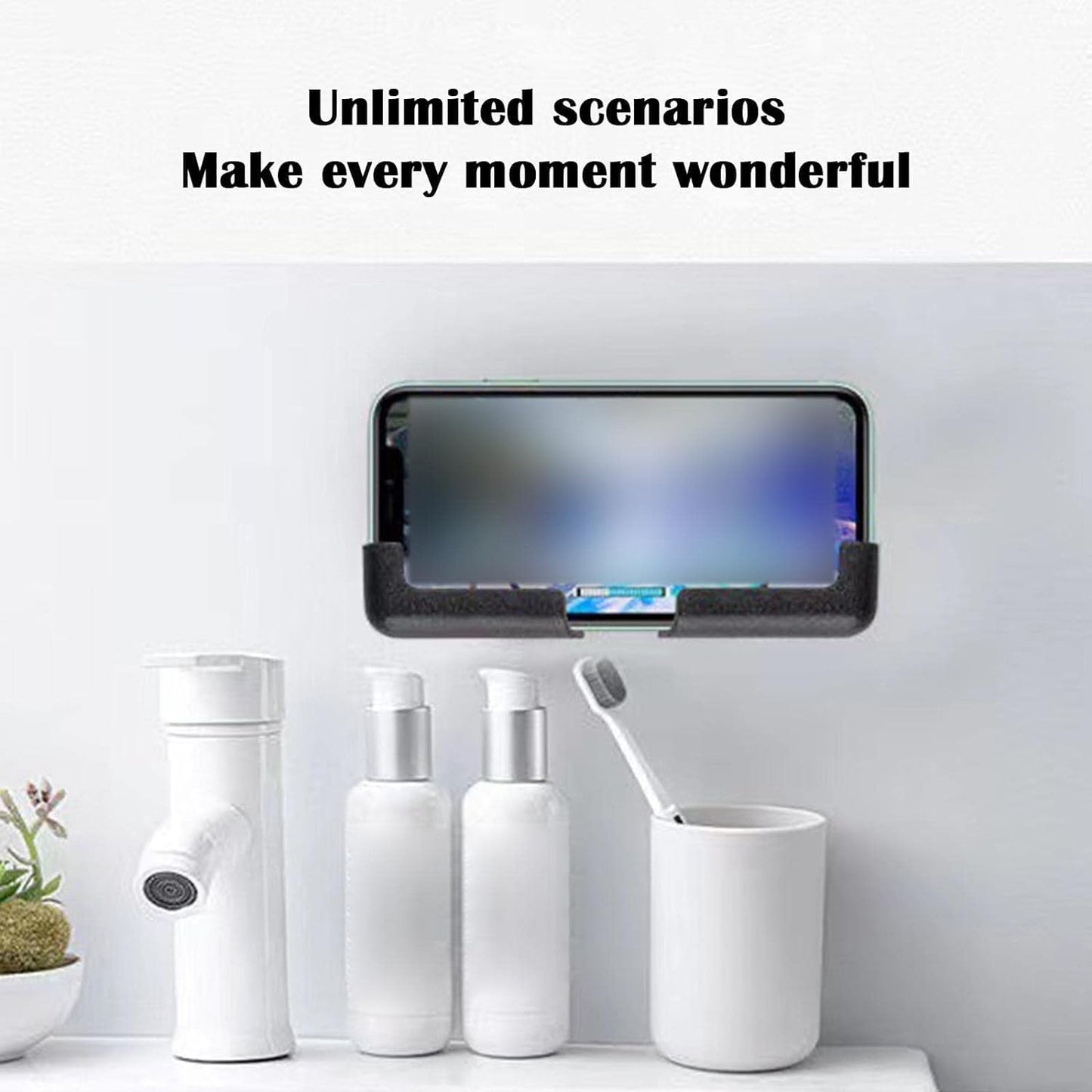 BWESOO Mobile Phone Bracket,Self Adhesive Dashboard Mount Car Phone Holder,Dashboard Mount Adjustable Width Car Cell