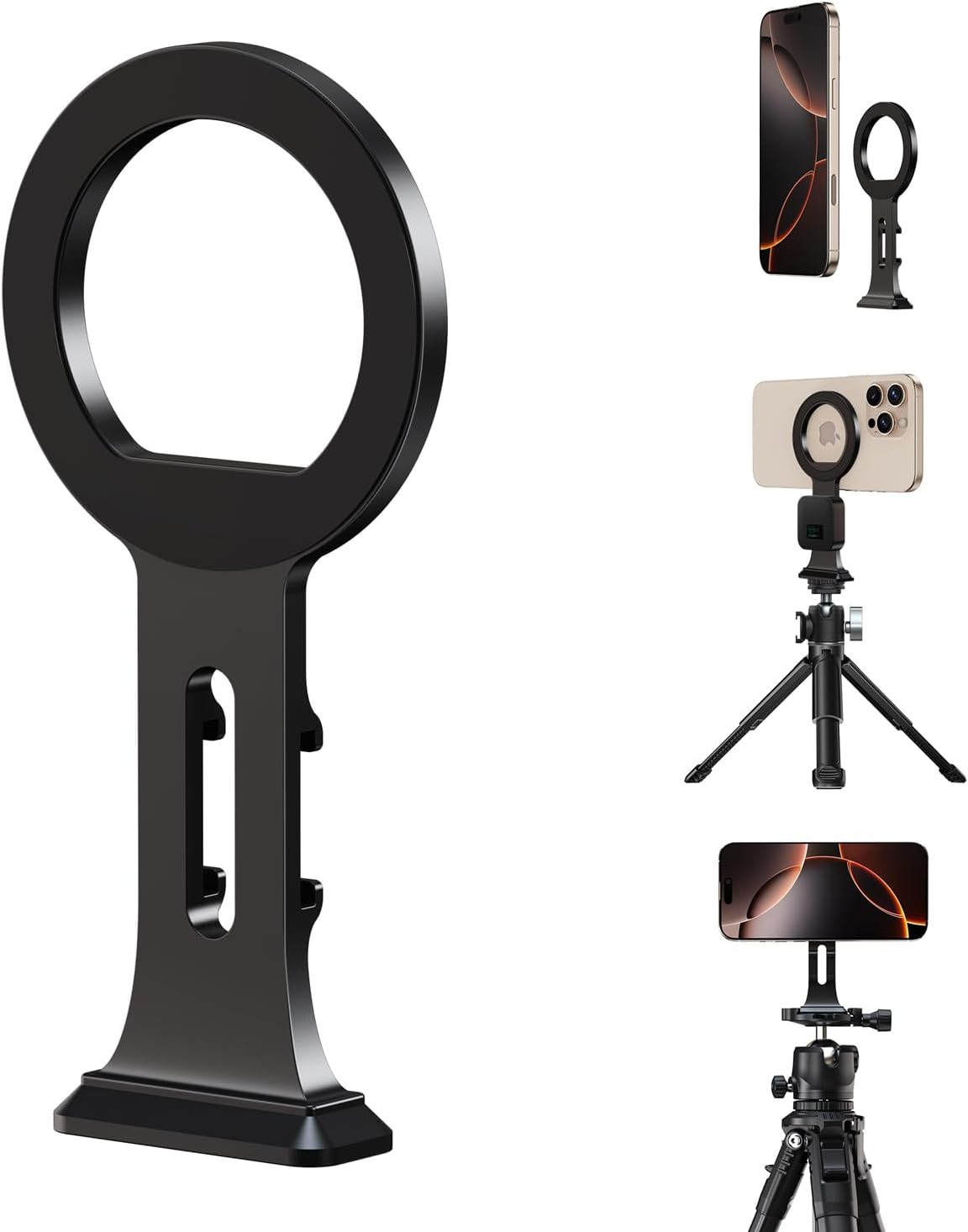 elitehood 1/4" 16 15 14 13 Aluminum Magsafe Tripod Phone Mount, Compact Phone Holder for Tripod with Arca Swiss Quick