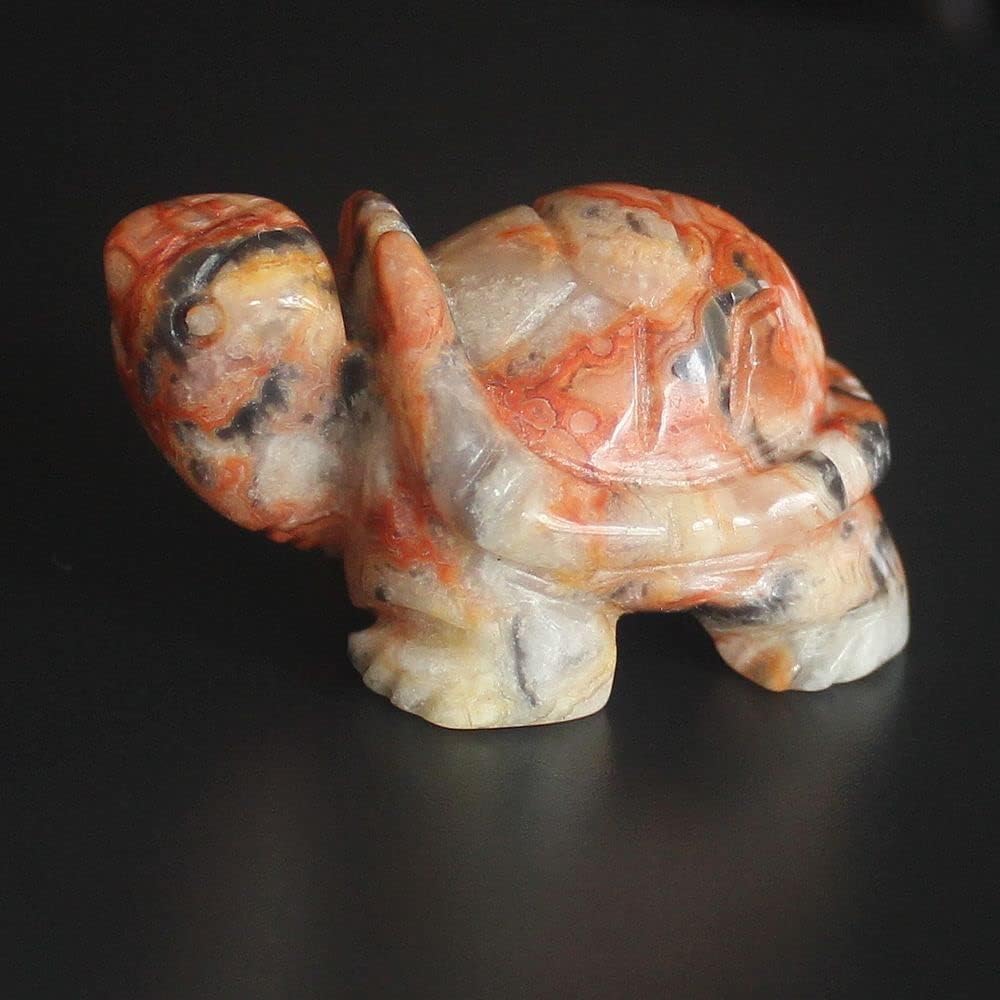 Skiennix Hand Carved Gemstone Crystal Quartz Turtle Figurine | Unique Home Decor Accent