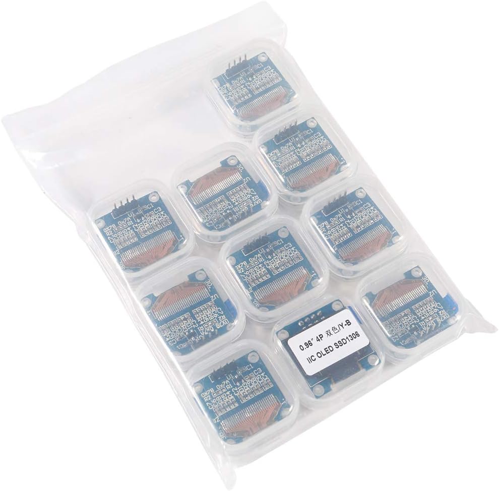 UMLIFE 10PCS 0.96" 12864 128x64 SSD1306 I2C (10PCS, OLED Module OLED Display Driver IIC Serial Self-Luminous Display