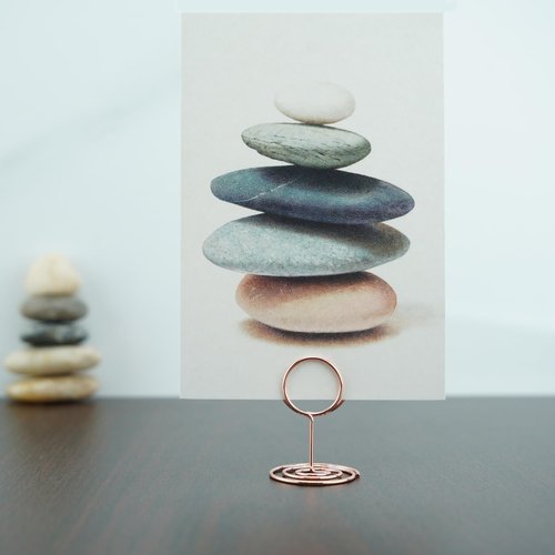 Jofefe 20Pcs Table Number Holders, Place Card Holder, Mini Table Card Holders, Cute Picture Holder Photo Holders for Wedding Reception Party, Table Centerpieces (Rose Gold)