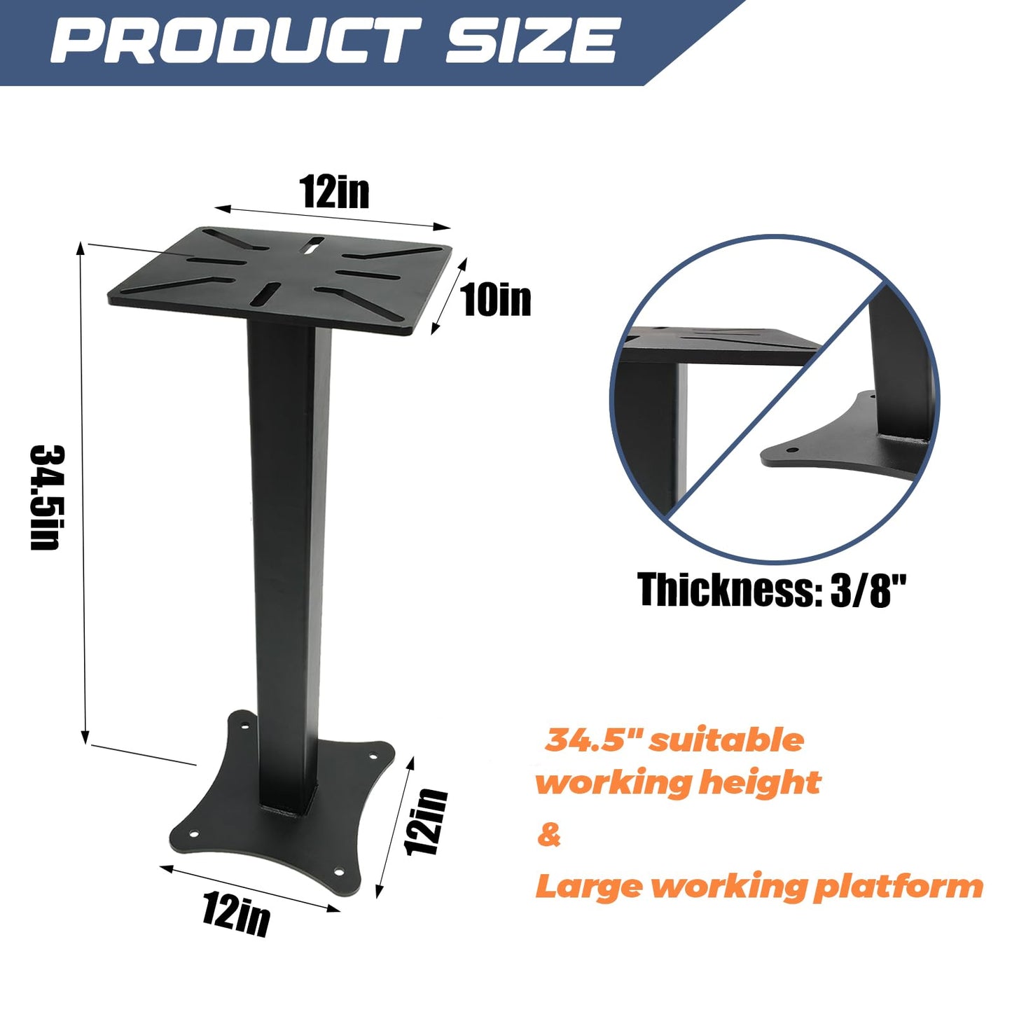 ICITYWALL Heavy Duty Bench Grinder Stand Mount Vise and Grinder, Grinder Stand Suitable for Grinders, Vises, Drill Press, etc