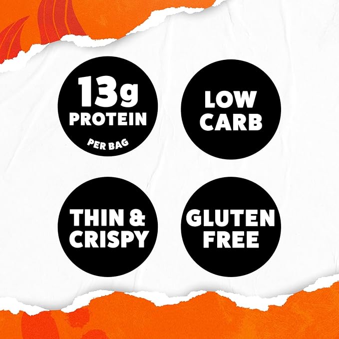 WILDE Buffalo Protein Chips, Thin and Crispy, High Protein, Keto Friendly, Made with Real Ingredients, 1.34oz Bags (Pack of 8)