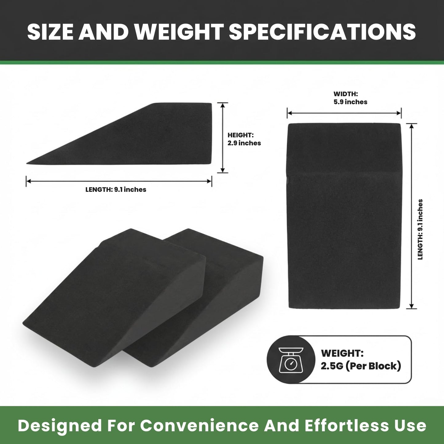 2 Pack Squat Wedge Block for Heel Elevated Squat Weightlifting Calf Stretcher Slant Board for Mobility Balance and Strength Performance