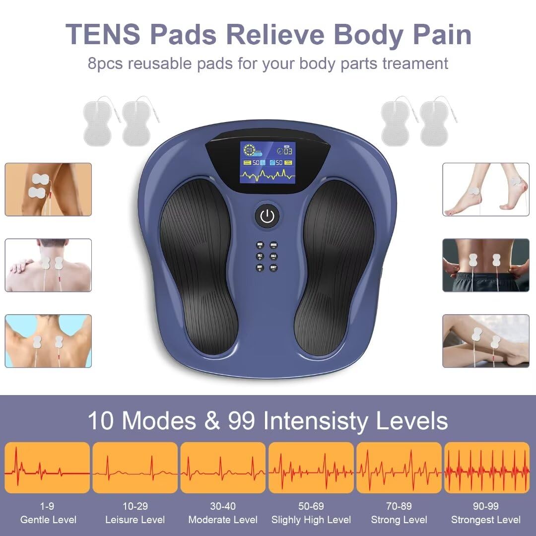 Creliver Foot Nerve Muscle Stimulator Pro, EMS/TENS Foot Massager for Neuropathy Pain Relief and Leg Circulation, TENS Muscle Stimulator