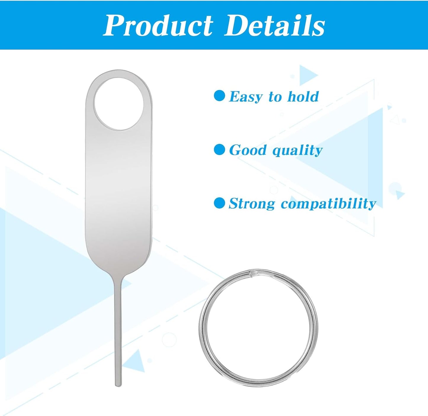 Apojgitn 2Pack Universal Sim Card Tray Removal Tool, SD Removal Opening Tool with A Key Ring Ring Compatible with Most