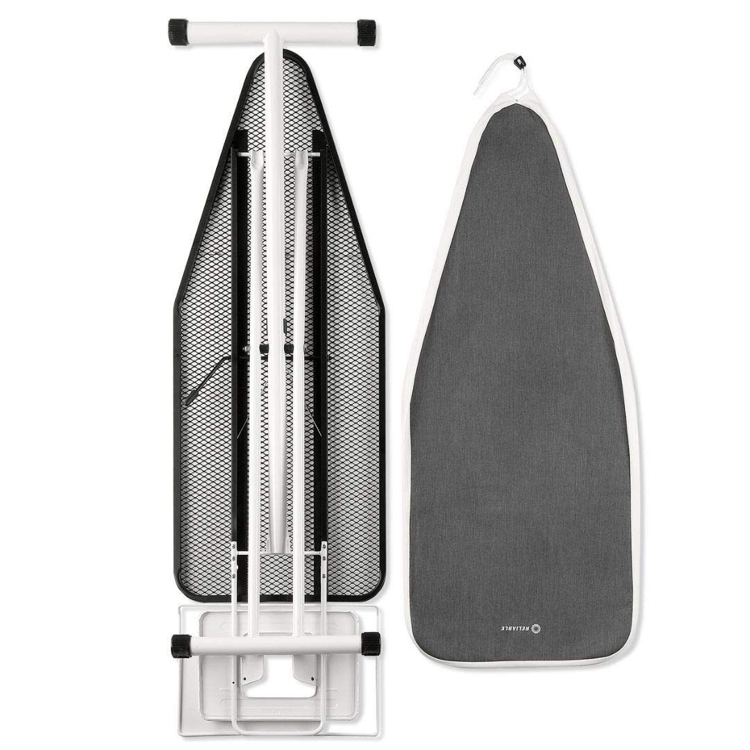Reliable 120IB Home Ironing Board 19” X 47.5” Made in Italy Portable Ironing Board with Vera Foam Memory Foam Cover, 7 Step Height Adjustable, Heavy-Duty Tube Frame Construction, Strong Iron Rest