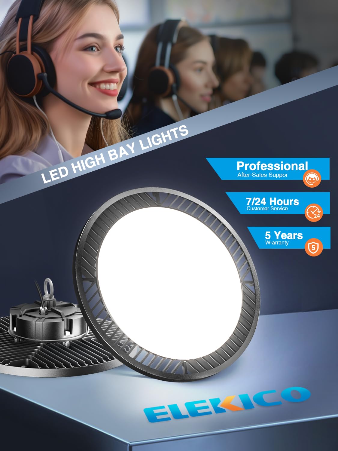 ELEKICO Super Bright 22000lm 5000k 150w 10 Pack UFO Led High Bay Shop Lights with 5'Cable 3-Pin Plug Hook Safe Rope for Garage Factory Warehouse Workshop Barn