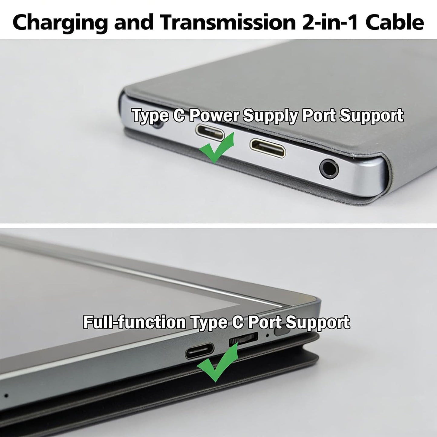 3.2 2X2 240W 5A 20Gbps 3.3 PDEEY Portable Monitor Cord for KYY, QQH, AOC, Lepow, ASUS, MacBook - USB Gen Display