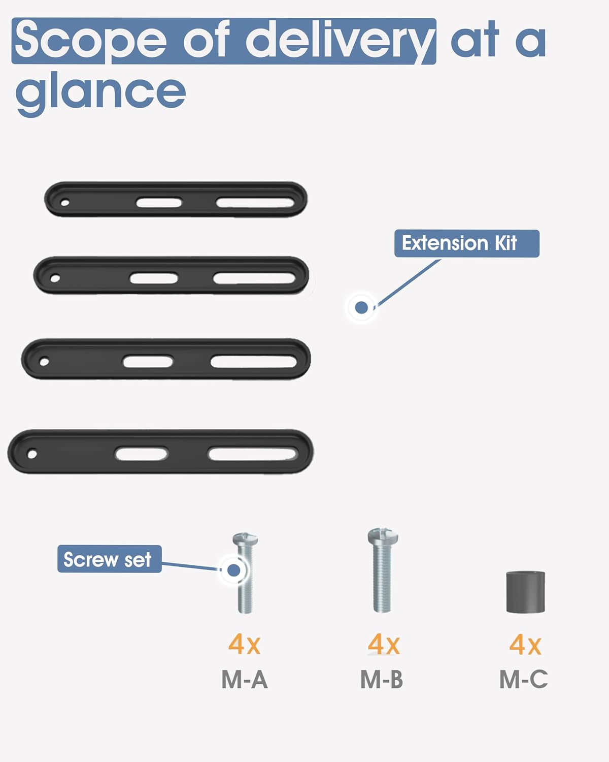 3IDEE 200x200 400x400, 300x300, 55", 66lbs Universal TV Mount Extension Bracket for Wall Mount, VESA to VESA Mount TV